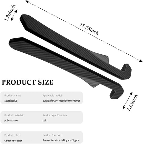 2PCS Car Seat Gap Filler,Super Flexible Car Side Seat Gap Filler CCar interior Accessories,Universal Car Organizer Between Seats for Tightly Filling Seat Gaps(Carbon Fiber/2PCS)… - Image 2