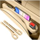 2PCS Car Seat Gap Filler Organizer,Upgrade Car Side Seat Gap Filler with Phone Holder,Multifunctional Car Seat Filler Gap Space Prevents Things Dropping for Cars,s (Beige)