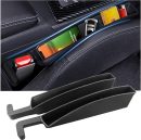 2PCS New Car Seat Gap Filler with 2 Storage Areas,Stylish Car Seat Gap Storage for Stabilizing Phone,Keys Wallet,Universal Car Seat Gap Filler Organizer Interior Accessories (Carbon Black)
