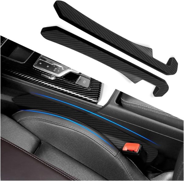 2PCS Car Seat Gap Filler,Super Flexible Car Side Seat Gap Filler CCar interior Accessories,Universal Car Organizer Between Seats for Tightly Filling Seat Gaps(Carbon Fiber/2PCS)…
