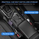 Car Seat Gap Filler 2Pack, Inserts Between Seats Console with Organizer Storage Upgraded Phone Holder Car Side Seat Gap Fillers Cars Front Seats Fill Plug Car Essentials for Vehicle  Truck (Black)