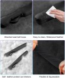 Leather Car Seat Gap Filler Universal for Car Truck  to Block The Gap Between Seat and Console Stop Things from Dropping 2 Sets Black