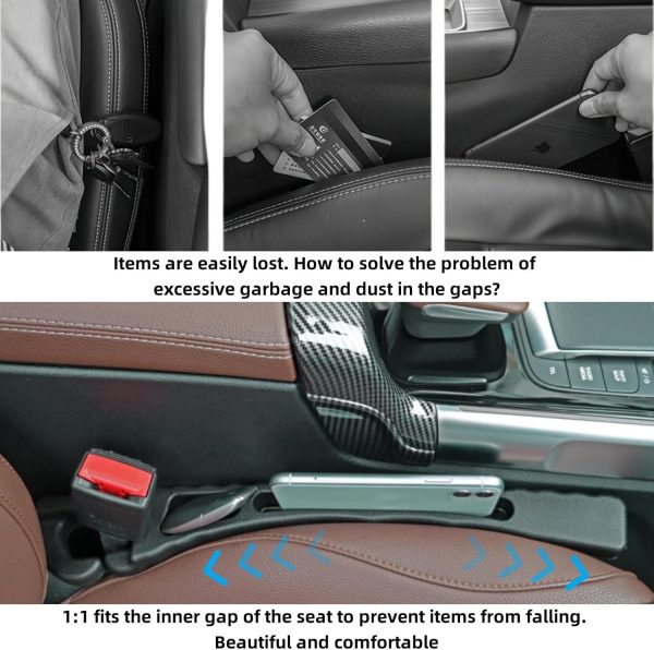 Aimery Car Seat Gap Filler Organizer, Universal Fit for Cars, Trucks, s, Stops Keys, Phones, Coins, Great for Commutes, Families, Black, 2 Pack, Car Accessories - Image 2