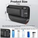 Car Seat Gap Filler Organizer with Cup Holder, 2 Pack Adjustable Leather Car Side Seat Storage Box, Multifunction Interior Storage Organizer for Phones Keys Sunglasses Cards, Black