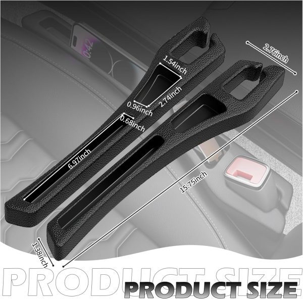 2PCS Car Seat Gap Filler Organizer,Multifunctional Car Gap Filler Organizer Storages Phone Key Avoids Things Falling,Universal Car Blocker Between Seats Car Organizer Car Accessories - Image 2