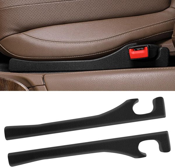 2 Pack Car Seat Gap Filler, Fit PU Leather, No More Lost Items, Prevents Drops & Clutter–Universal Fit Seat Gap Plug for Cars, s & Trucks – Sleek Design, Easy Install (Black)