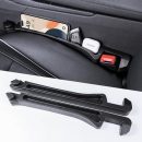 Car Seat Gap Filler Multifunctional Seat Side Gap Filler with Organizer and Hook Function, Universal  Truck Fill the Gap between Seat and Console to Prevent Items from Falling Set of 2 (Black)