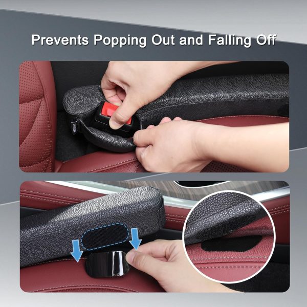 Car Seat Gap Filler Universal Fit Car Truck  Gap Car Side Seat Gap Filler to Fill The Gap Between Seat and Console Stop Things from Dropping Black 2Pack - Image 2