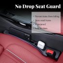No Drop Seat Guard, Car Seat Gap Filler, Car Seat Gap Organizer, Car Seat Crevice Blocker Stop Things from Dropping, Compatible with All Cars (Black /1 Pair)