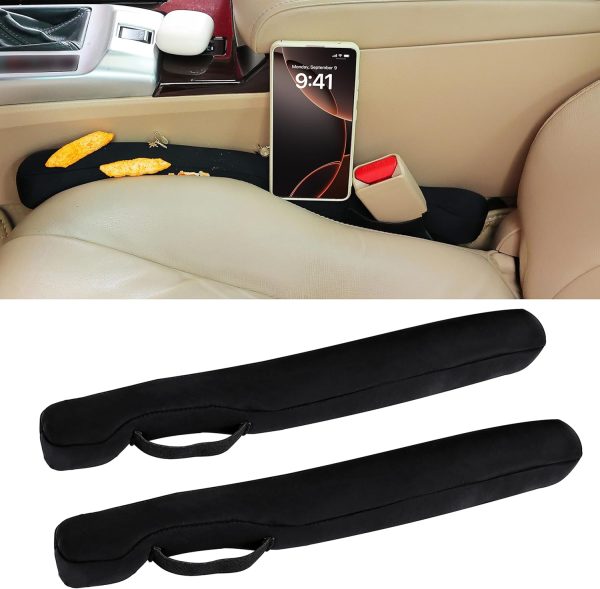 Car Seat Gap Filler 2pc Set Universal Fit for Car  Truck Vehicle Seat Gap Coverage Fill The Gap Between Seat and Console Stop Things from Dropping Thickened Black
