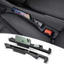 Car seat Gap Filler 2-Piece Multi-Functional Storage Belt with PU Material, seat Side Gap Filler to Prevent Items from Falling, Universal for Cars, , Trucks (Black)