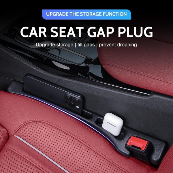 2PCS No Drop Seat Guard,2025 New Car Seat Side Gap Filler Organizer, Drop Seat Guards for Cars (Black 2Pcs) - Image 2