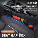 Car Seat Gap Filler Organizer with USB Cable Slot,Car Gap Filler for Phones, Keys, and Coins – Prevents Drops, Adds Storage, Fits Most Vehicles(2Pack Black)