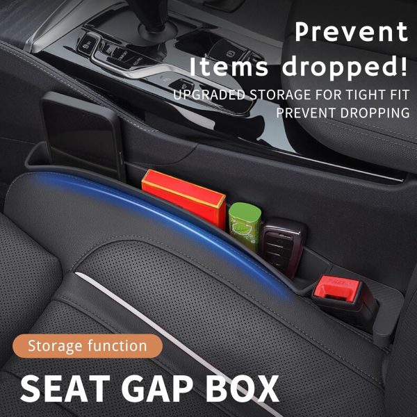 Car Seat Gap Filler Organizer with USB Cable Slot,Car Gap Filler for Phones, Keys, and Coins – Prevents Drops, Adds Storage, Fits Most Vehicles(2Pack Black) - Image 2
