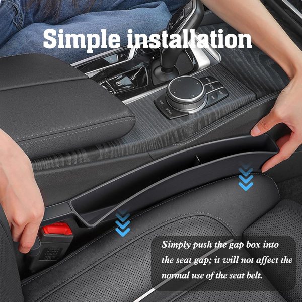 Car Seat Gap Filler Organizer 2 Pack with Sunglass Bag, Car Accessories Seat Gap Filler Organizer for Automotive, Car Organizer Suitable for ,Trunk and Sedan, Interior Accessories(Black) - Image 2