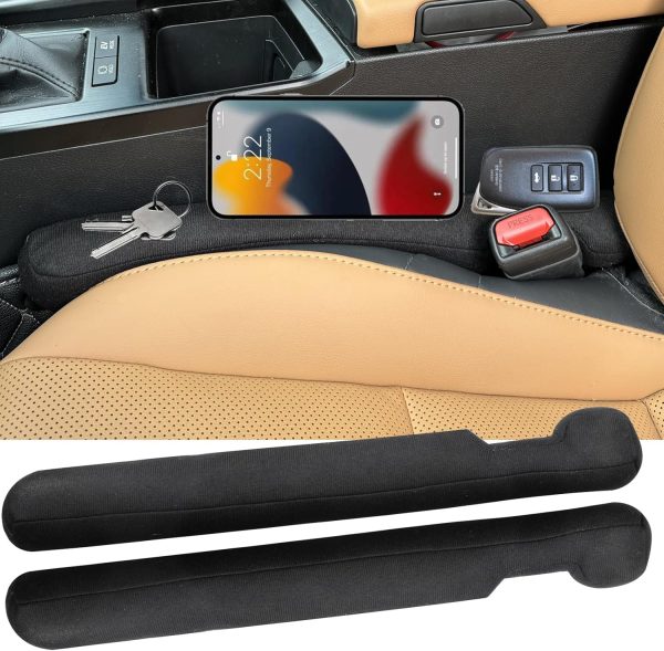 Car Seat Gap Filler Universal for Car  Truck Accessories Seat Gap Blocker Fit Organizer Fill The Gap Between Seat and Console Stop Things from Dropping Pack of 2 Black