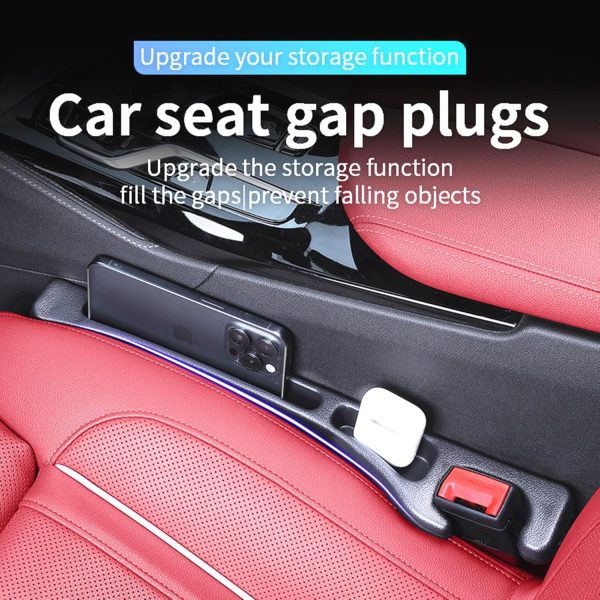 No-Drop Seat Guard, 2 Pack Car Seat Gap Filler Universal Gap Stopper/Catcher to Fill The Gap Between Seat and Console Black Car Crevice Blocker Space Pad Plug - Image 2