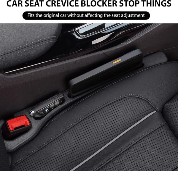No Drop Seat Guard,Car Seat Gap Filler,Drop seat Gap fillers Between Seat and Console Stop Things from Dropping (Black) - Image 2