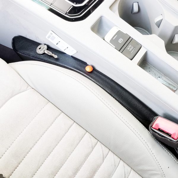 Leather Seat Gap Filler, No Drop Seat Guard Universal for Car , Truck to Fill The Gap Between Seat and Console Black Crevice Plug Drop Blocker Stopper Catcher 2 Pack - Image 2