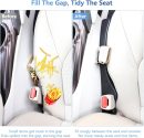 1797 Car Seat Gap Filler 2 Pack Universal Fit Car  Truck Fill Gap Between Seat and Console Organizer Waterproof Soft PU Leather Black