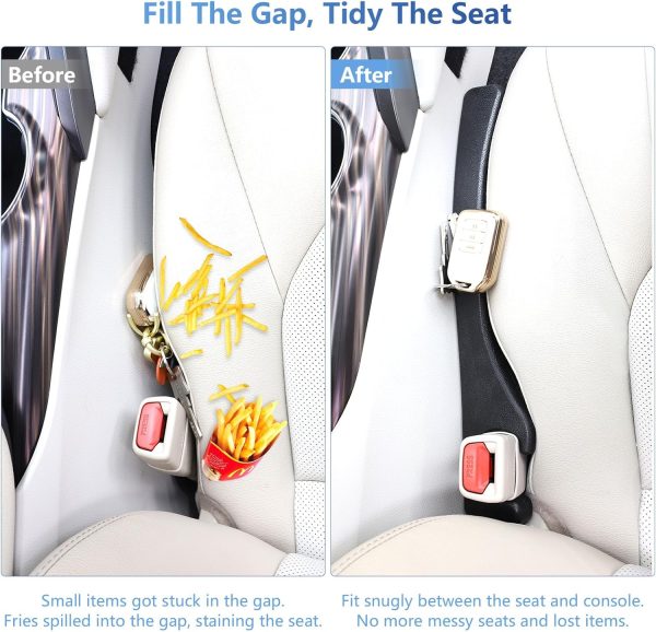 1797 Car Seat Gap Filler 2 Pack Universal Fit Car  Truck Fill Gap Between Seat and Console Organizer Waterproof Soft PU Leather Black - Image 2